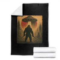 Samurai Bigfoot Throw Blanket Japanese Vintage Ukiyoe Style - Wonder Print Shop