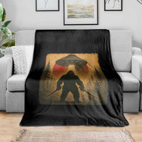 Samurai Bigfoot Throw Blanket Japanese Vintage Ukiyoe Style - Wonder Print Shop