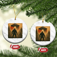 Samurai Bigfoot Ceramic Ornament Japanese Vintage Ukiyoe Style - Wonder Print Shop