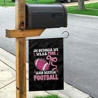 In October We Wear Pink And Watch Football Garden Flag Breast Cancer Awareness Gift - Wonder Print Shop