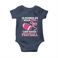 In October We Wear Pink And Watch Football Baby Onesie Breast Cancer Awareness Gift - Wonder Print Shop