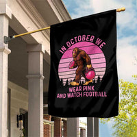 In October We Wear Pink Football Garden Flag Support Breast Cancer Awareness - Wonder Print Shop