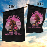 In October We Wear Pink Football Garden Flag Support Breast Cancer Awareness - Wonder Print Shop