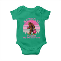 In October We Wear Pink Football Baby Onesie Support Breast Cancer Awareness - Wonder Print Shop