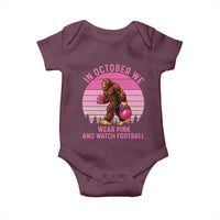In October We Wear Pink Football Baby Onesie Support Breast Cancer Awareness - Wonder Print Shop