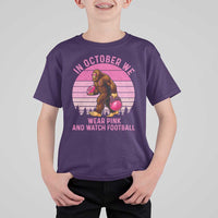 In October We Wear Pink Football T Shirt For Kid Support Breast Cancer Awareness - Wonder Print Shop