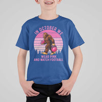 In October We Wear Pink Football T Shirt For Kid Support Breast Cancer Awareness - Wonder Print Shop
