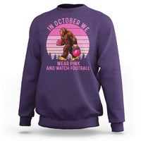 In October We Wear Pink Football Sweatshirt Support Breast Cancer Awareness - Wonder Print Shop