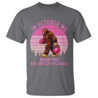 In October We Wear Pink Football T Shirt Support Breast Cancer Awareness - Wonder Print Shop
