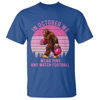 In October We Wear Pink Football T Shirt Support Breast Cancer Awareness - Wonder Print Shop