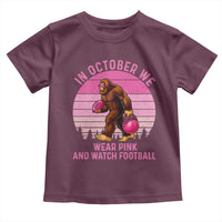 In October We Wear Pink Football Toddler T Shirt Support Breast Cancer Awareness - Wonder Print Shop