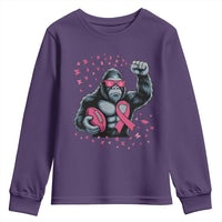 Funny Bigfoot Football Youth Sweatshirt Breast Cancer Awareness Gift - Wonder Print Shop