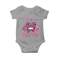 In October We Wear Pink Football Baby Onesie Funny Football Awareness Gift - Wonder Print Shop