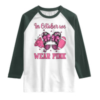 In October We Wear Pink Football Raglan Shirt Funny Football Awareness Gift - Wonder Print Shop