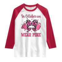 In October We Wear Pink Football Raglan Shirt Funny Football Awareness Gift - Wonder Print Shop