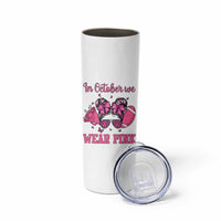 In October We Wear Pink Football Skinny Tumbler Funny Football Awareness Gift