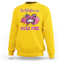 In October We Wear Pink Football Sweatshirt Funny Football Awareness Gift - Wonder Print Shop