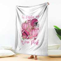 Football Breast Cancer Awareness Throw Blanket In October We Wear Pink Gift - Wonder Print Shop