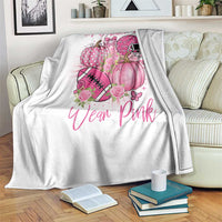 Football Breast Cancer Awareness Throw Blanket In October We Wear Pink Gift - Wonder Print Shop