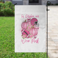 Football Breast Cancer Awareness Garden Flag In October We Wear Pink Gift - Wonder Print Shop