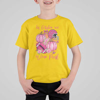 Football Breast Cancer Awareness T Shirt For Kid In October We Wear Pink Gift - Wonder Print Shop