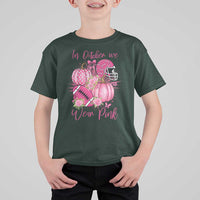 Football Breast Cancer Awareness T Shirt For Kid In October We Wear Pink Gift - Wonder Print Shop