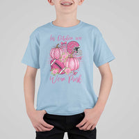Football Breast Cancer Awareness T Shirt For Kid In October We Wear Pink Gift - Wonder Print Shop