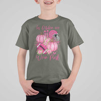 Football Breast Cancer Awareness T Shirt For Kid In October We Wear Pink Gift - Wonder Print Shop
