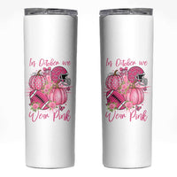 Football Breast Cancer Awareness Skinny Tumbler In October We Wear Pink Gift
