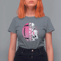 Pink Out Game Day Football T Shirt For Women Breast Cancer Support - Wonder Print Shop