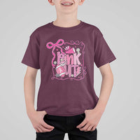 Pink Out T Shirt For Kid Football Support Breast Cancer Gift - Wonder Print Shop