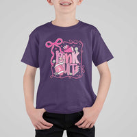 Pink Out T Shirt For Kid Football Support Breast Cancer Gift - Wonder Print Shop