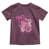 Pink Out Toddler T Shirt Football Support Breast Cancer Gift - Wonder Print Shop