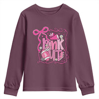 Pink Out Youth Sweatshirt Football Support Breast Cancer Gift - Wonder Print Shop
