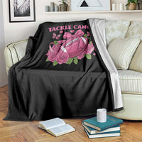 Tackle Cancer Throw Blanket Football Breast Cancer Awareness Pink Ribbon - Wonder Print Shop