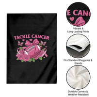 Tackle Cancer Garden Flag Football Breast Cancer Awareness Pink Ribbon - Wonder Print Shop