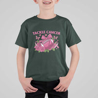 Tackle Cancer T Shirt For Kid Football Breast Cancer Awareness Pink Ribbon - Wonder Print Shop