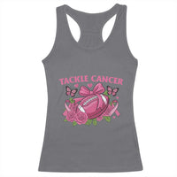 Tackle Cancer Racerback Tank Top Football Breast Cancer Awareness Pink Ribbon - Wonder Print Shop
