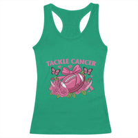 Tackle Cancer Racerback Tank Top Football Breast Cancer Awareness Pink Ribbon - Wonder Print Shop