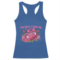 Tackle Cancer Racerback Tank Top Football Breast Cancer Awareness Pink Ribbon - Wonder Print Shop