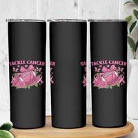 Tackle Cancer Skinny Tumbler Football Breast Cancer Awareness Pink Ribbon