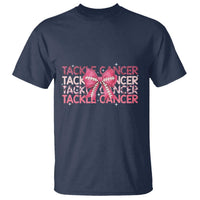 October Tackle Cancer Football Breast Cancer Awareness T Shirt - Wonder Print Shop