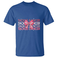 October Tackle Cancer Football Breast Cancer Awareness T Shirt - Wonder Print Shop