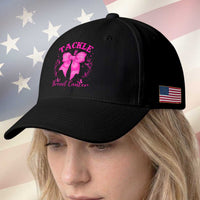 Tackle Breast Cancer Baseball Cap Support Fight Faith Pink Ribbon