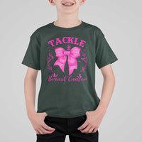 Tackle Breast Cancer T Shirt For Kid Support Fight Faith Pink Ribbon - Wonder Print Shop