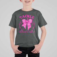 Tackle Breast Cancer T Shirt For Kid Support Fight Faith Pink Ribbon - Wonder Print Shop