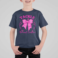 Tackle Breast Cancer T Shirt For Kid Support Fight Faith Pink Ribbon - Wonder Print Shop