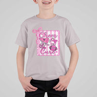 Cheer For The Cure T Shirt For Kid Breast Cancer Awareness Football Gift - Wonder Print Shop