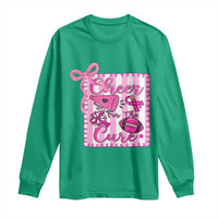 Cheer For The Cure Long Sleeve Shirt Breast Cancer Awareness Football Gift - Wonder Print Shop