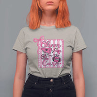 Cheer For The Cure T Shirt For Women Breast Cancer Awareness Football Gift - Wonder Print Shop